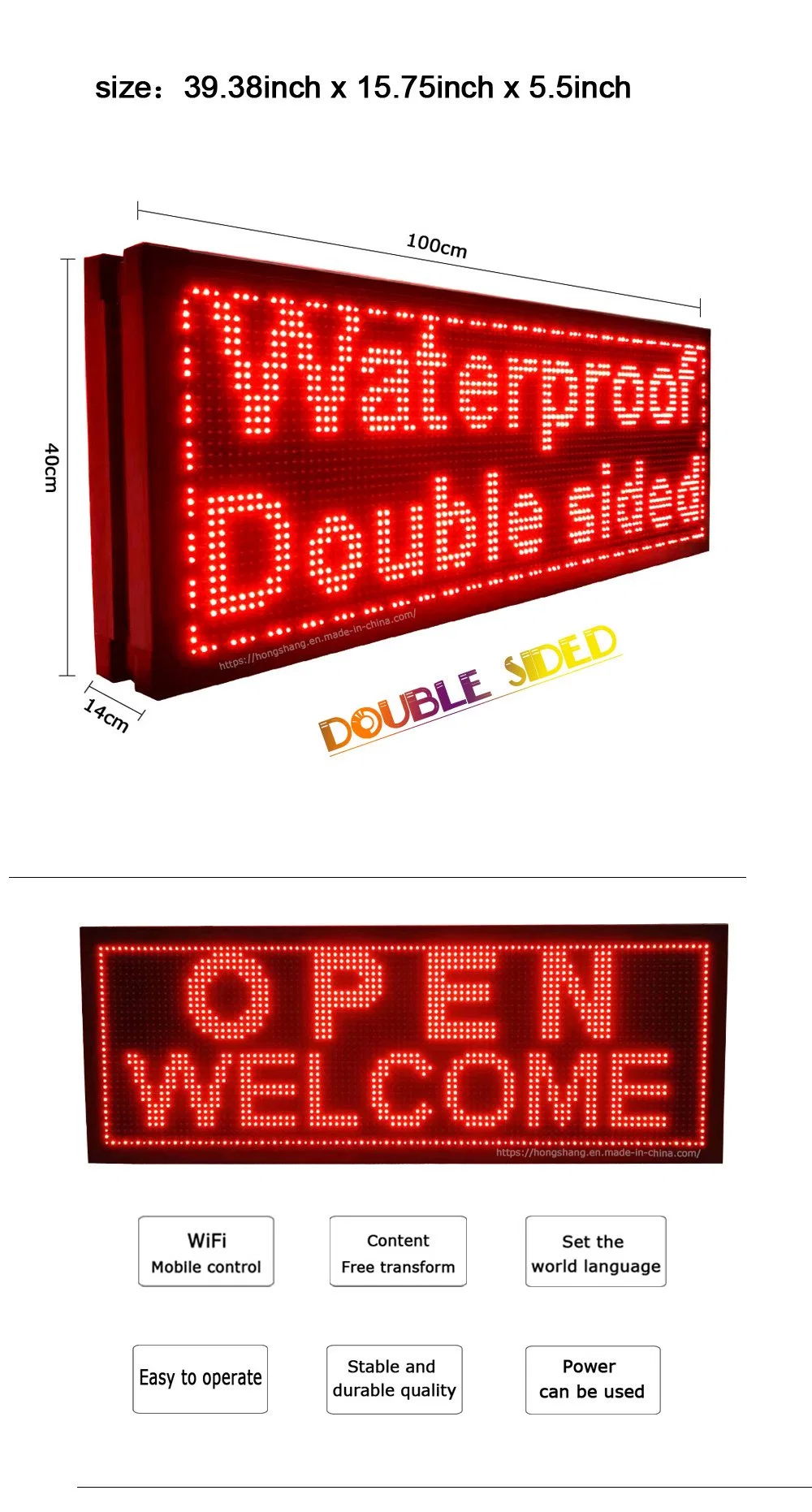 Outdoor P10 Double-Sided Red LED Display Is Used for Advertising