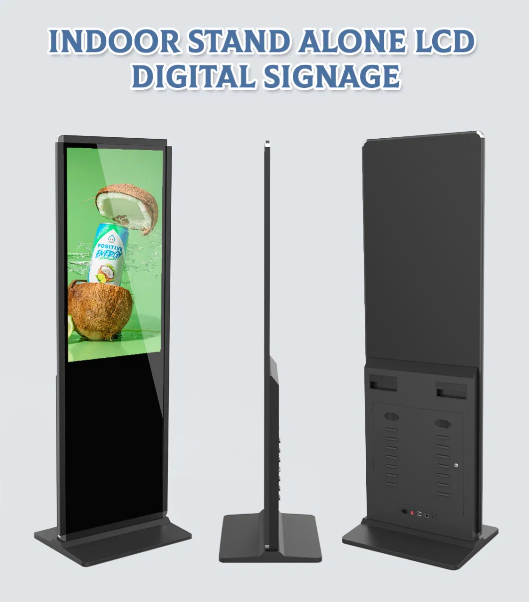 55 Inch LCD Totem Kiosk Touch Screen Digital Signage and LCD Advertising Display for Menu Board