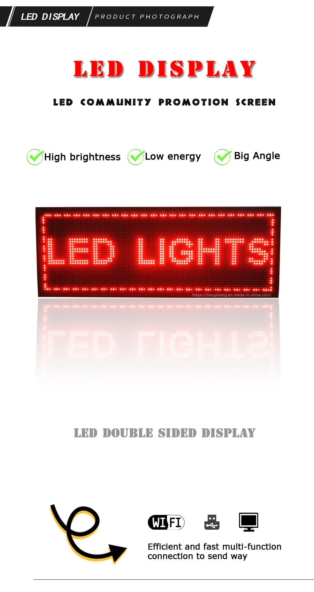 Outdoor P10 Double-Sided Red LED Display Is Used for Advertising